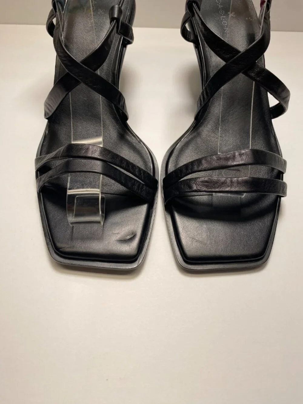 Caslon Womens Black Paola Strap Wedge Sandals Sz 7